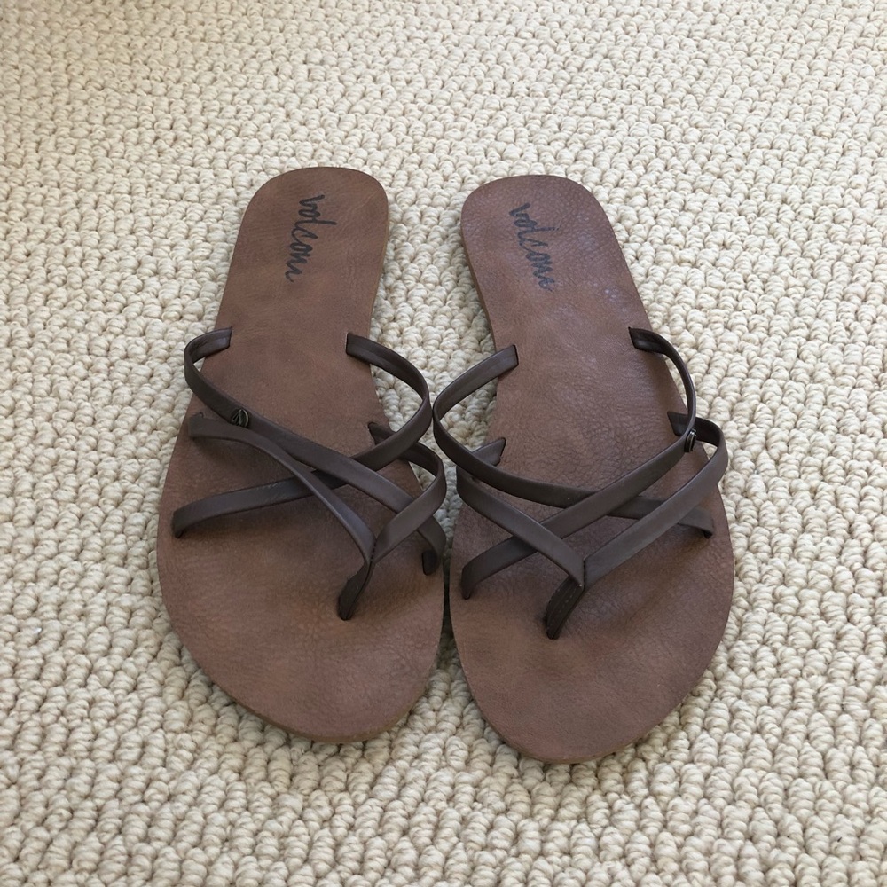 Brown Volcom Beach Sandals